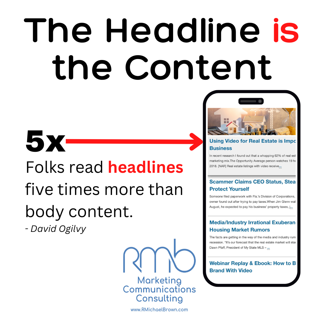 Five Rules for Writing Headlines to Beat Your Goals - R. Michael Brown LLC